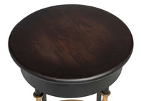 Wooden Round Gold Black Side Table with Finial Legs Kings Warehouse 