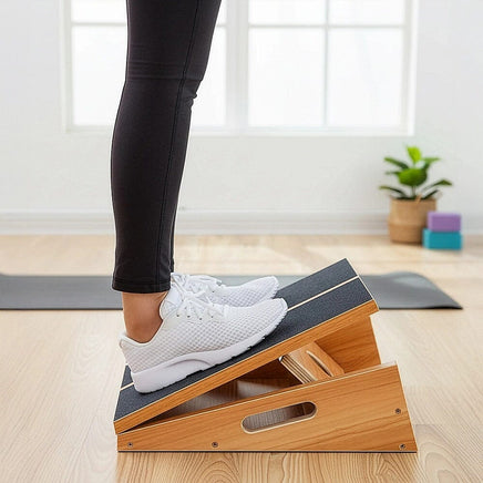 Wooden Slant Exercise Board With Adjustable Incline And Non-Slip Surface Sports & Fitness Kings Warehouse 