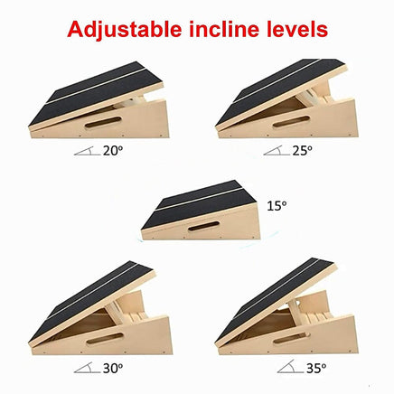 Wooden Slant Exercise Board With Adjustable Incline And Non-Slip Surface Sports & Fitness Kings Warehouse 
