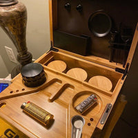 Wooden Storage Chest With Movable Tray Wood Lockable Stash Box Rolling Tray Gift Pet Care Kings Warehouse 