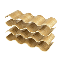Wooden Wave Wine Rack/Creative Home Grape Wine Holder Shelf Cabinet/Bottle Rack Home & Garden Kings Warehouse 