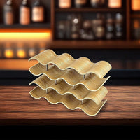 Wooden Wave Wine Rack/Creative Home Grape Wine Holder Shelf Cabinet/Bottle Rack Home & Garden Kings Warehouse 