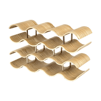 Wooden Wave Wine Rack/Creative Home Grape Wine Holder Shelf Cabinet/Bottle Rack Home & Garden Kings Warehouse 