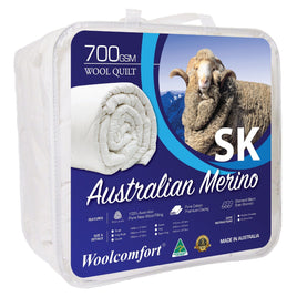 Woolcomfort Aus Made Merino Wool Quilt 700GSM 270x240cm Super King Size Home & Garden Kings Warehouse 