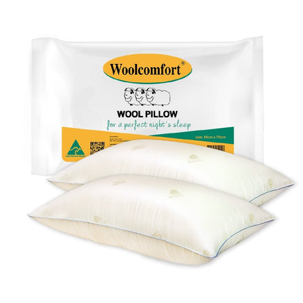 Woolcomfort Aus Made Natural Health Wool Pillow Twin Pack Home & Garden Kings Warehouse 