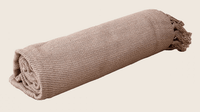 Woven Natural Pink Bed Throw with Tassel 150 x 200 cm EOFY Kings Warehouse 
