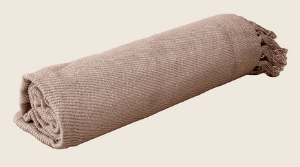 Woven Natural Pink Bed Throw with Tassel 150 x 200 cm EOFY Kings Warehouse 