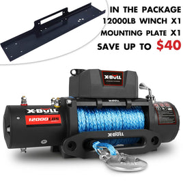 X-BULL 12000LBS Electric Winch 12V 4x4 synthetic rope 4WD Car with winch mounting plate Baby & Kids Kings Warehouse 