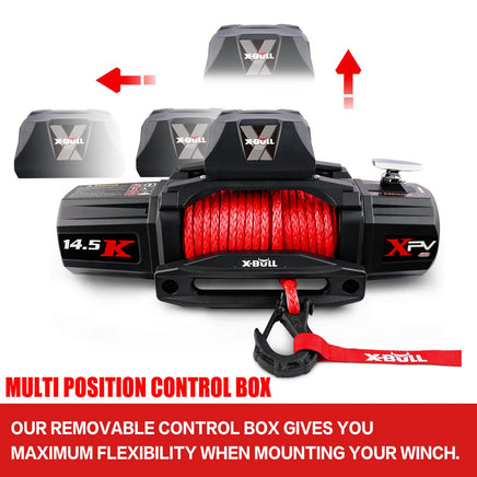 X-BULL 12V Electric Winch 14500LBS synthetic rope with Recovery Tracks Gen2.0 Red Auto Accessories Kings Warehouse 