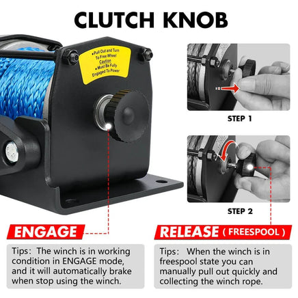 X-BULL 12V Electric Winch 3000LB ATV Winch Boat Trailer Winch Synthetic Rope Auto Accessories Kings Warehouse 