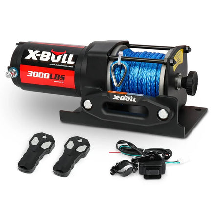 X-BULL 12V Electric Winch 3000LB ATV Winch Boat Trailer Winch Synthetic Rope Auto Accessories Kings Warehouse 