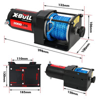 X-BULL 12V Electric Winch 3000LB ATV Winch Boat Trailer Winch Synthetic Rope Auto Accessories Kings Warehouse 