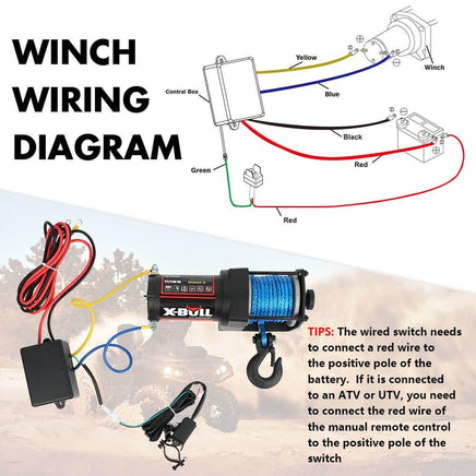 X-BULL 12V Electric Winch 3000LB ATV Winch Boat Trailer Winch Synthetic Rope Auto Accessories Kings Warehouse 