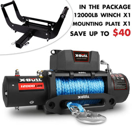 X-BULL 4x4 Electric Winch 12V 12000LBS synthetic rope 4WD Car with winch mounting plate Baby & Kids Kings Warehouse 
