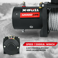 X-BULL Electric Winch 12000LBS/5454KGS Steel Cable 12V Wireless Remote Offroad Kings Warehouse 