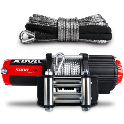 X-BULL Electric Winch 12V 5000LBS Wireless Steel Cable ATV Boat With 13M Synthetic Rope Auto Accessories Kings Warehouse 