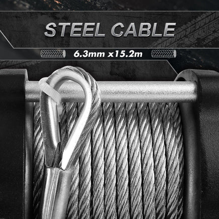 X-BULL Electric Winch 12V 5000LBS Wireless Steel Cable ATV Boat With 13M Synthetic Rope Auto Accessories Kings Warehouse 