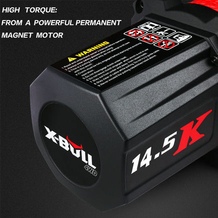 X-BULL Electric Winch 12V Synthetic Rope Wireless 14500LB Remote 4X4 4WD Boat Outdoor Recreation Kings Warehouse 