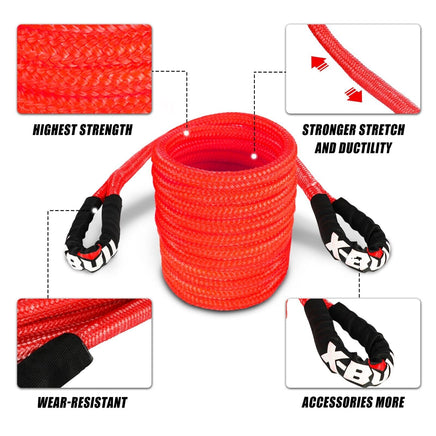 X-BULL Kinetic Rope 22mm x 9m Snatch Strap Recovery Kit Dyneema Tow Winch Auto Accessories Kings Warehouse 