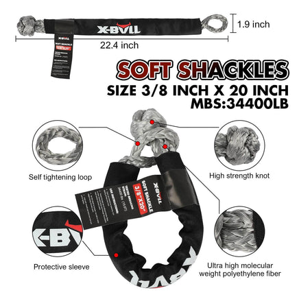 X-BULL Recovery Kit Kinetic Recovery Rope With 2PCS Recovery Tracks Gen2.0 Red Auto Accessories Kings Warehouse 