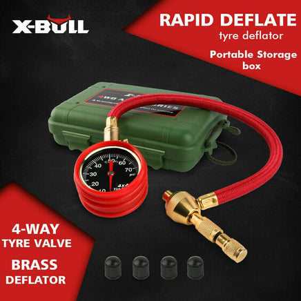 X-BULL Tyre Deflator Tire Air Deflators Rapid With Pressure Gauge Valve Tool 4WD Auto Accessories Kings Warehouse 