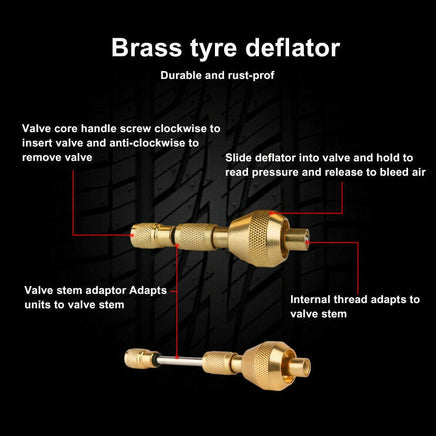 X-BULL Tyre Deflator Tire Air Deflators Rapid With Pressure Gauge Valve Tool 4WD Auto Accessories Kings Warehouse 