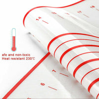 X Large Silicone Pastry Mat Thick Non Stick Baking Mat with Measurement 40*60 cm Fondant Mat Counter Mat Dough Rolling Mat Oven Liner Pie Crust Mat Red Home & Garden Kings Warehouse 
