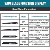Yellow Cordless Electric Reciprocating Saw Cutter w+ Blades For Makita Battery Tools Kings Warehouse 