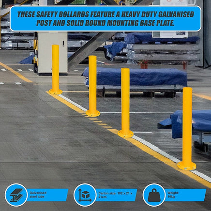 Yellow Heavy Duty Steel Bollard Post Home & Garden Kings Warehouse 