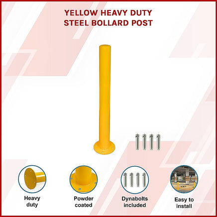 Yellow Heavy Duty Steel Bollard Post Home & Garden Kings Warehouse 