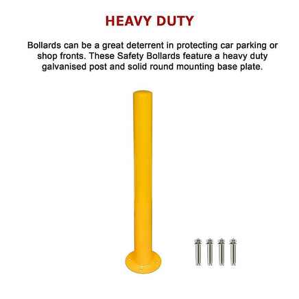 Yellow Heavy Duty Steel Bollard Post Home & Garden Kings Warehouse 