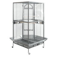 YES4PETS 161 cm XL Corner Bird Cage Pet Parrot Aviary Perch Castor Wheel Stand Black Silver Pet Care Kings Warehouse 