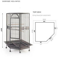 YES4PETS 161 cm XL Corner Bird Cage Pet Parrot Aviary Perch Castor Wheel Stand Black Silver Pet Care Kings Warehouse 