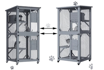 YES4PETS 173cm Pet Cat Bird Shelter Condo with Escape Door Wooden Kitten Cage House Pet Care Kings Warehouse 
