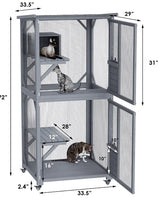 YES4PETS 173cm Pet Cat Bird Shelter Condo with Escape Door Wooden Kitten Cage House Pet Care Kings Warehouse 