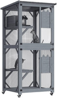 YES4PETS 173cm Pet Cat Bird Shelter Condo with Escape Door Wooden Kitten Cage House Pet Care Kings Warehouse 