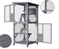 YES4PETS 173cm Pet Cat Bird Shelter Condo with Escape Door Wooden Kitten Cage House Pet Care Kings Warehouse 
