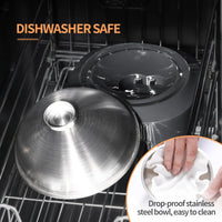 YES4PETS Medium Stainless Steel Pet Bowl Water Bowls Portable Anti Slip Skid Feeder Dog Rabbit Cat Pet Care Kings Warehouse 