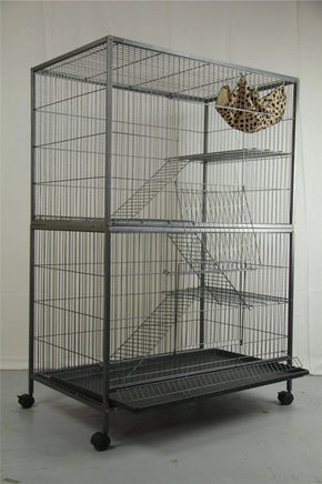 YES4PETS Pet 140cm 4 Level Bird Ferret Parrot Cage Aviary Cat Castor Pet Care Kings Warehouse 