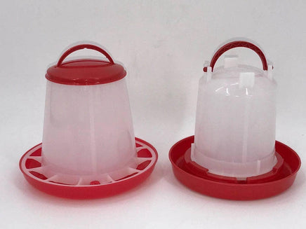 YES4PETS Small Poultry Bird Chicken Water Drinker 1 L & 1.5 kg Food Feeder Grain Seed Set Pet Care Kings Warehouse 