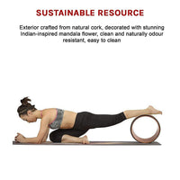 Yoga Pilates Wheel Cork Circle Prop Back Chest Hips Abdomen Stretch Roller Kings Warehouse 