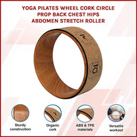 Yoga Pilates Wheel Cork Circle Prop Back Chest Hips Abdomen Stretch Roller Sports & Fitness Kings Warehouse 