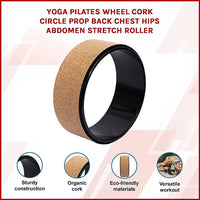 Yoga Pilates Wheel Cork Circle Prop Back Chest Hips Abdomen Stretch Roller Sports & Fitness Kings Warehouse 