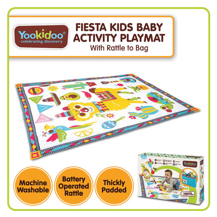 Yookidoo Fiesta Kids Baby Activity Playmat To Bag With Musical Rattle Padded Baby & Kids Kings Warehouse 