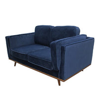 York Sofa 2 Seater Fabric Cushion Modern Sofa Blue Colour Furniture Kings Warehouse 