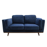 York Sofa 2 Seater Fabric Cushion Modern Sofa Blue Colour Furniture Kings Warehouse 