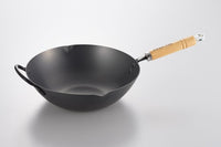 Yoshikawa Cook-Pal Ren 36cm Premium Carbon Steel Heat Treated Wok with two handles Kings Warehouse 