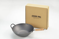 Yoshikawa Cook-Pal Ren 36cm Premium Carbon Steel Heat Treated Wok with two handles Kings Warehouse 