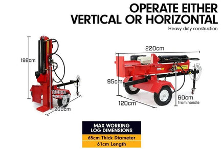 Yukon 60 Ton Diesel Electric Start Engine Hydraulic Log Splitter Wood Firewood Tools Kings Warehouse 