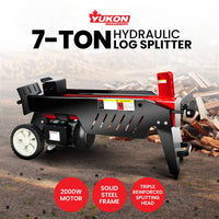 Yukon 7 Ton Electric Log Splitter With Side Protectors Axe Wood Cutter Kings Warehouse 